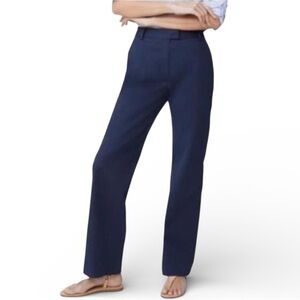 J. McLaughlin Navy Blue Brock Long Bottoms Straight Leg Pants Womens 4 Stretch